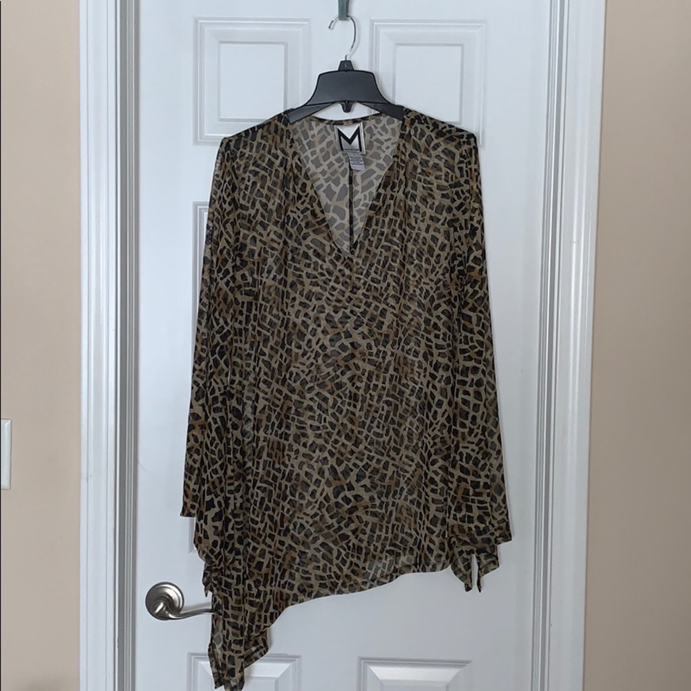 M by Marc Bouwer Asymmetrical Hem Ladies Blouse Sz L